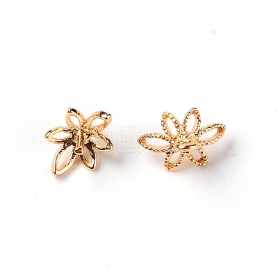 6-Petal Brass Bead Caps KK-WH0042-11-1