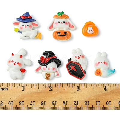 7Pcs 7 Styles Halloween Opaque Resin Decoden Cabochons CRES-FS0001-68-1