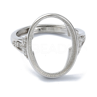 Adjustable 925 Sterling Silver Open Bezel Ring Settings STER-K179-17P-1