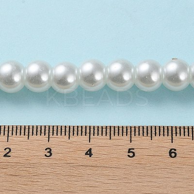 White Glass Pearl Round Loose Beads For Jewelry Necklace Craft Making X-HY-8D-B01-1