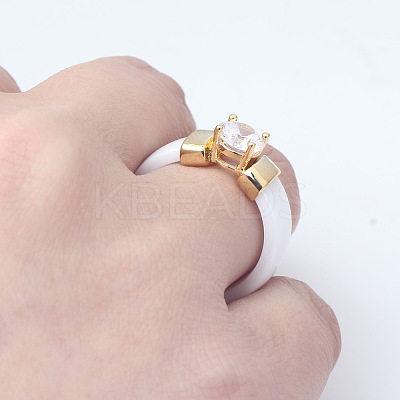 Flat Round Porcelain Finger Rings for Women Men FS-WG6D31E-01-1