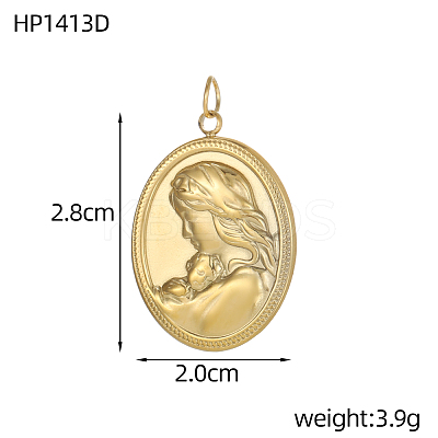 Religion 304 Stainless Steel Pendants STAS-OY005-72G-1