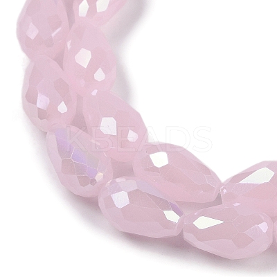 Opaque Solid Color Electroplate Glass Beads Strands EGLA-N013-J10mm-B01-1