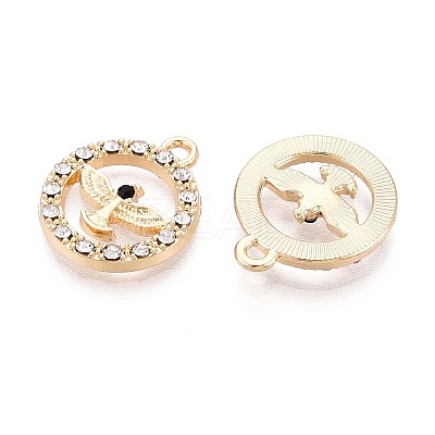 Rack Plating Alloy Rhinestone Pendants PALLOY-T091-22A-G-1