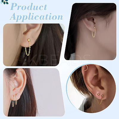 10Pair 304 Stainless Steel Ball Stud Earring EJEW-UN00020-1