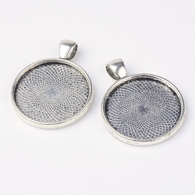 Tibetan Style Alloy Pendant Cabochon Settings PALLOY-K109-37AS-NR-1