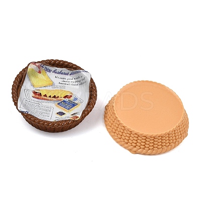 Food Newspaper Theme Resin Cabochons RESI-C075-01-1