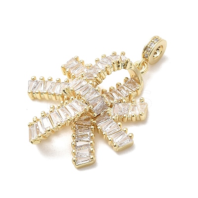Brass Pave Clear Cubic Zirconia European Dangle Charms KK-H529-32G-1