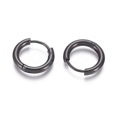 304 Stainless Steel Huggie Hoop Earrings EJEW-F111B-16mm-B-1