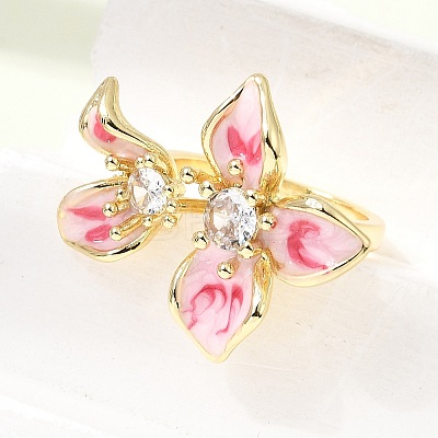 Barss Enamel Cuff Open Rings for Women KK-CBA1C83-01B-G-1