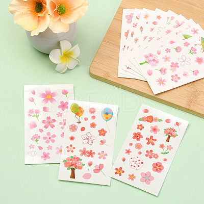 36Pcs 2 Style PVC Waterproof Self-Adhesive Picture Stickers STIC-SP0001-09D-1