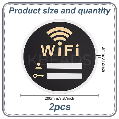 Acrylic Wifi Password Signages AJEW-WH0542-66B-1