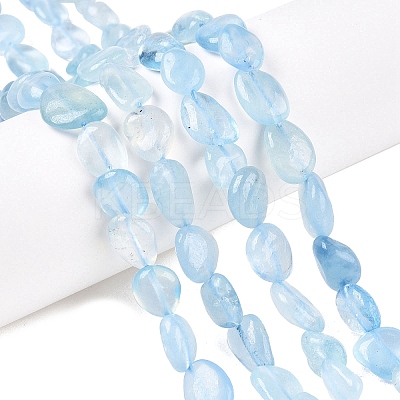 Natural Aquamarine Beads Strands G-R445-8x10-36-1