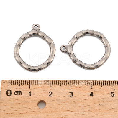 Hammered 304 Stainless Steel Pendants STAS-B099-01B-P-1