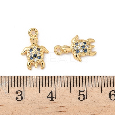 Brass Micro Pave Cubic Zirconia Charms X-KK-C099-01K-G-1
