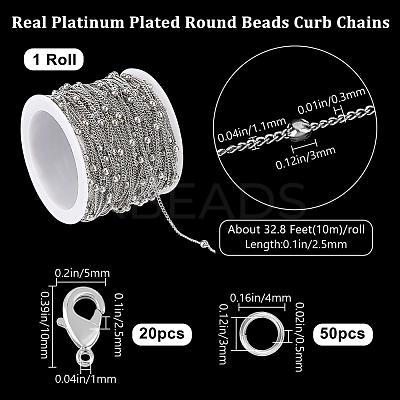DIY Brass Curb Chain Bracelet Necklace Making Kit DIY-BBC0001-87P-1