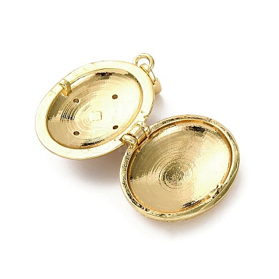 Brass Enamel Locket Pendants KK-F912-04B-G-1