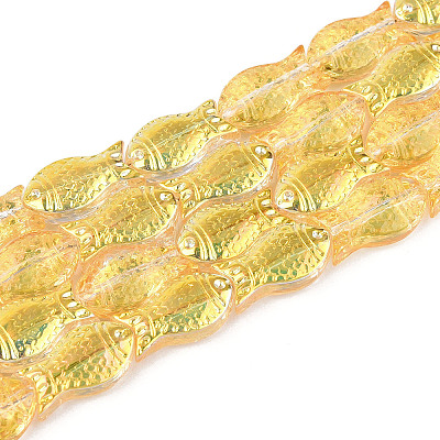 Transparency Electroplate Glass Beads Strands GLAA-T023-40B-03-1