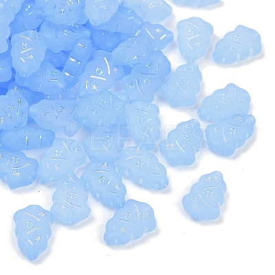 Frosted Transparent Acrylic Beads OACR-P029-04B-04-1
