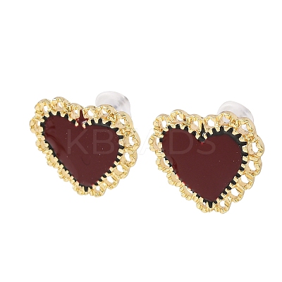 Valentine's Day Alloy & Resin Stud Earrings EJEW-T055-02B-1