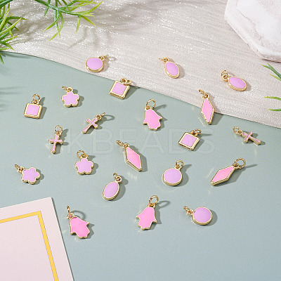21Pcs 7 Styles Brass Enamel Charms KK-TA0003-19B-1