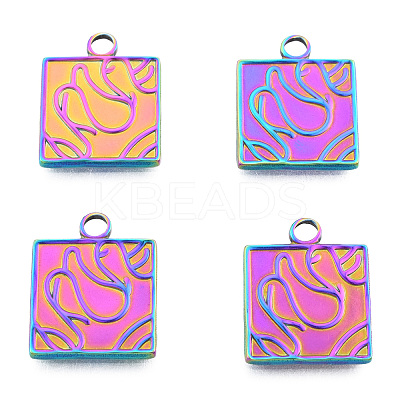 Ion Plating(IP) 201 Stainless Steel Pendants STAS-N098-256M-1