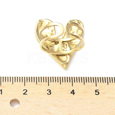 Adjustable 304 Stainless Steel Cuff Rings for Women RJEW-V004-04G-1