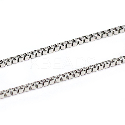 Non-Tarnish 3.28 Feet 304 Stainless Steel Box Chains X-CHS-L001-92-1.4mm-1