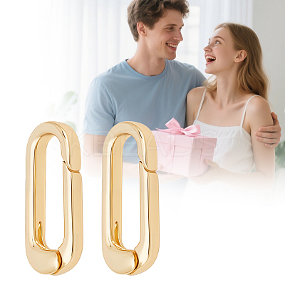 2Pcs Brass Spring Gate Rings KK-BBC0024-20G-02-1