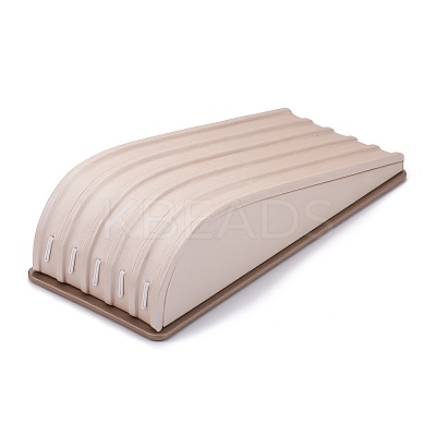 Wooden Clovered with PU Leather Bracelet Displays Stand BDIS-F003-01-1