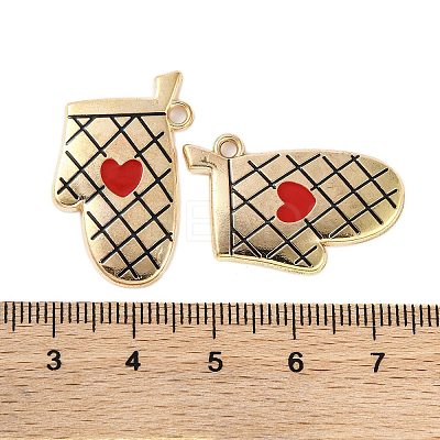 Golden Plated Alloy Enamel Pendants ENAM-Z017-07G-1