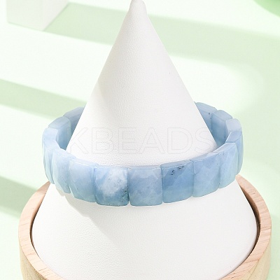 Dyed Natural White Jade Beaded Stretch Bracelets for Unisex G-K303-02P-01-1