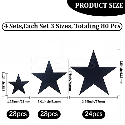 4Bags Acrylic Star Stickers DIY-GF0012-46C-1