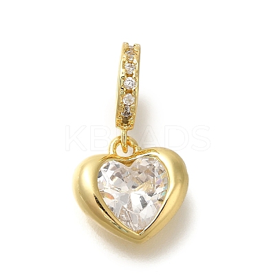 Rack Plating Brass with Cubic Zirconia Pendants KK-Z086-16G-1