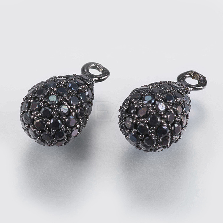Brass Micro Pave Cubic Zirconia Charms ZIRC-G132-62B-1
