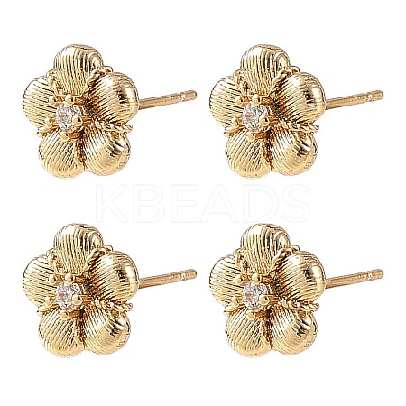 SHEGRACE Brass Micro Pave Cubic Zirconia Stud Earrings XGRQ4N782-711G-1