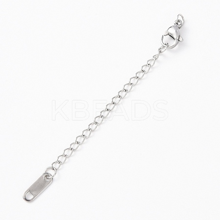 304 Stainless Steel Chain Extender with Oval Charms STAS-G383-09P-1