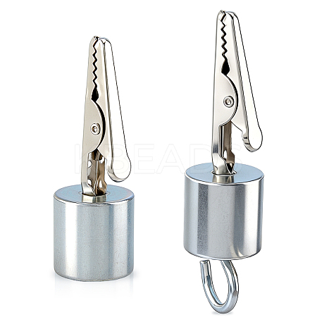 2Pcs 2 Styles Iron Alligator Clips with Hook TOOL-FH0001-88-1