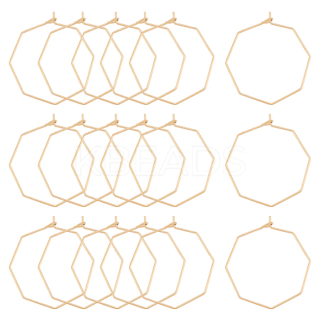 40Pcs Ion Plating(IP) 316 Stainless Steel Hoop Earrings Findings STAS-DC0003-91-1