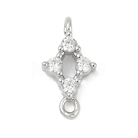 Brass Micro Pave Clear Cubic Zirconia Connector Charms LS-KK-Z094-08P-02-1