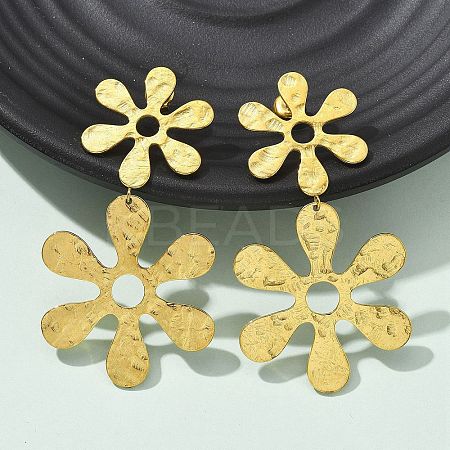 304 Stainless Steel Dangle Stud Earrings for Women EJEW-K268-12D-G-1
