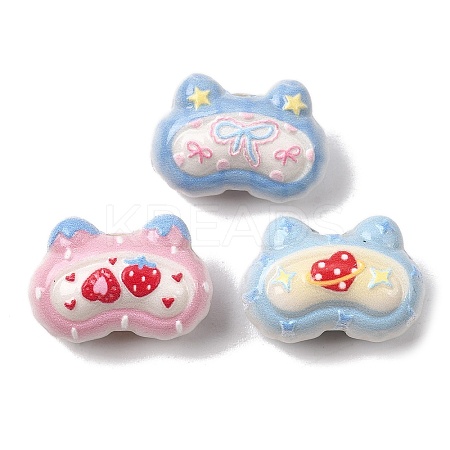 Embossed Opaque Acrylic Beads OACR-Z039-07-1