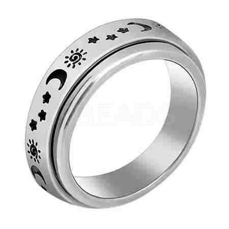201 Stainless Steel Rotating Fidget Band Ring MATO-PW0001-059E-03-1