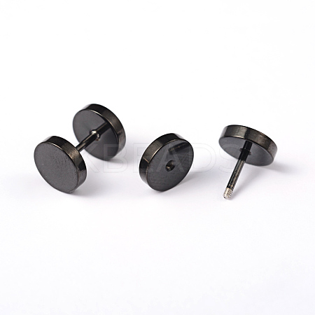 Flat Round 304 Stainless Steel Barbell Cartilage Earrings EJEW-L164-05B-1