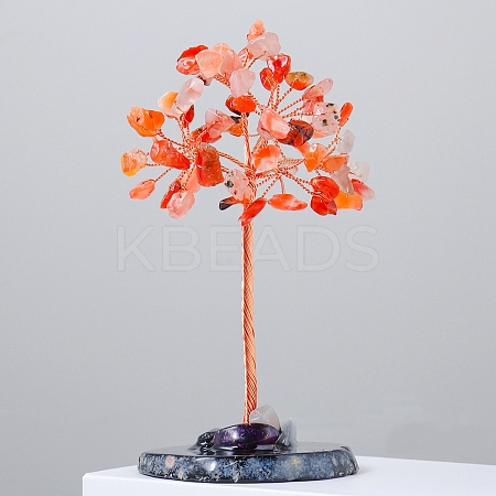 Natural Carnelian Chips Tree of Life Decorations PW-WG54461-05-1
