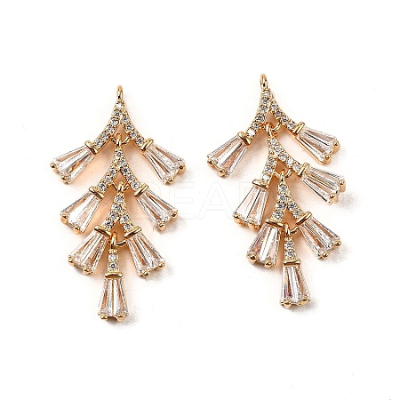 Brass Micro Pave Cubic Zirconia Pendants KK-F901-01F-G-1