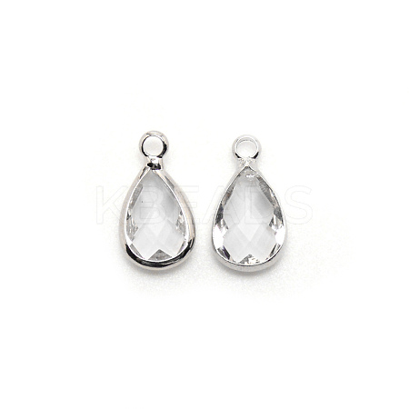 Faceted Glass Pendants FIND-WH0097-40D-1