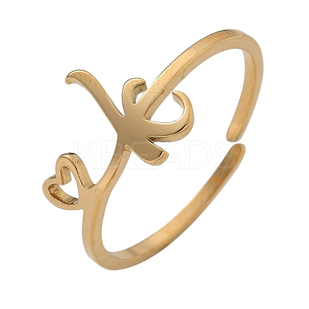 304 Stainless Steel Cuff Rings for Women RJEW-D285-01G-K-1