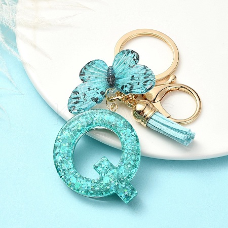 Resin & Acrylic & Faux Suede Tassel Keychain X1-KEYC-YW00119-17-1