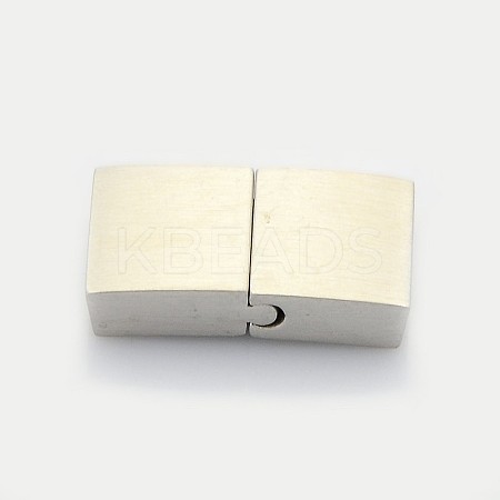 Tarnish Resistant Rectangle 304 Stainless Steel Matte Magnetic Bracelet Clasps STAS-I011-04A-1